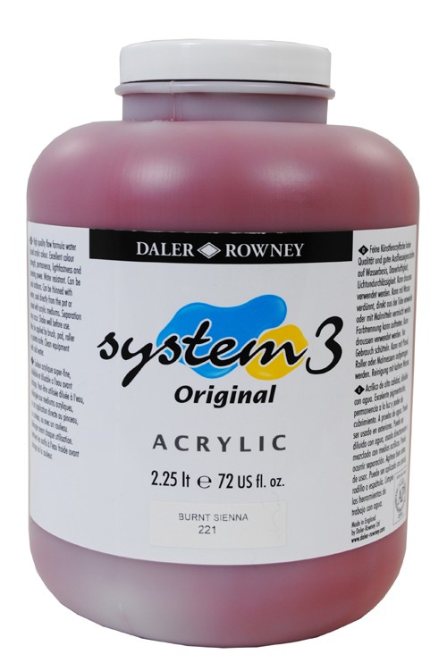 Akrylfärg System3 2,25L Burnt Sienna 221
