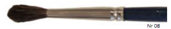 Ponnyhårspensel 1 mm x 7 mm rund, kort skaft 500-0