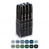 Touch Twin Marker 12 Set [Blue/Green Grey]