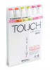 Touch Twin 6 BRUSH Marker Set Fluorescent Colors
